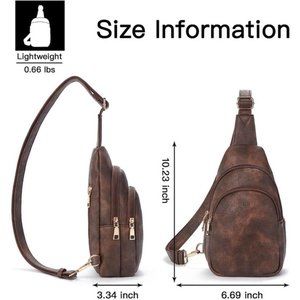 NEW Small Sling Bag Vegan Leather - Coffee 3